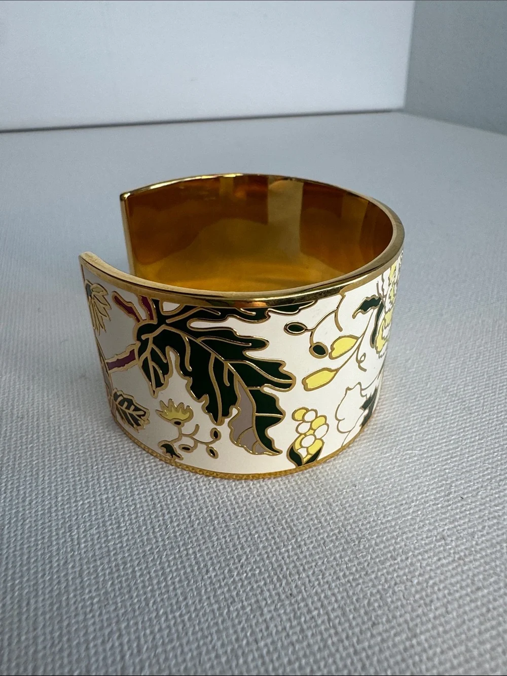 Tory Burch Floral Enamel Cuff Bangle 